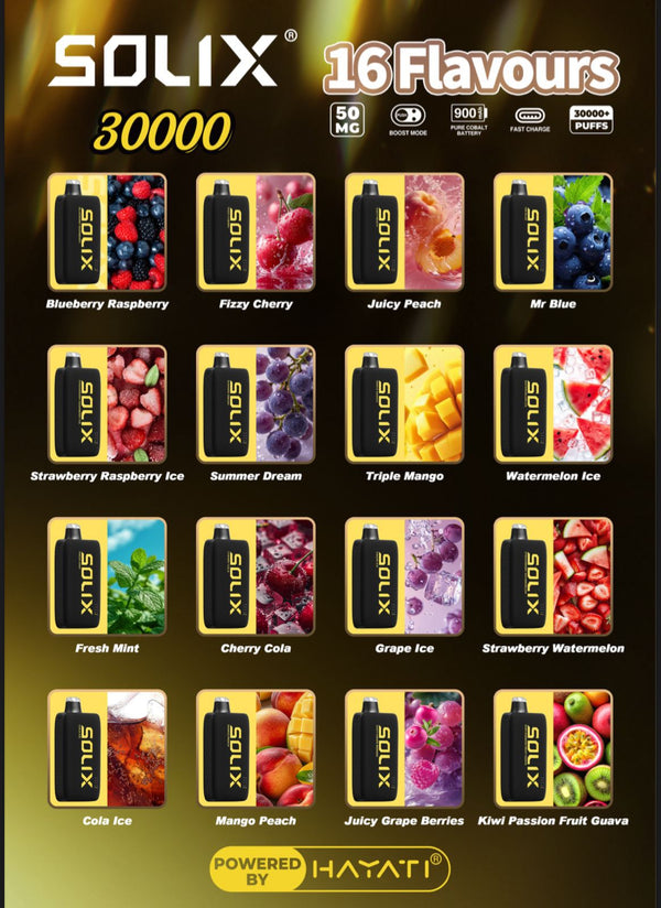 Hayati Solix 30K Puffs Golden Edition 5% Disposable Vape in UAE