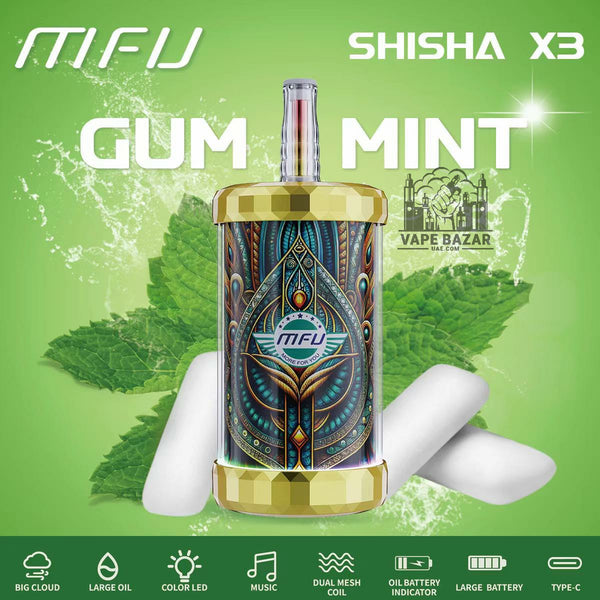 MFU SHISHA X3 Hookah 150000 Puffs Disposable Vape in Dubai